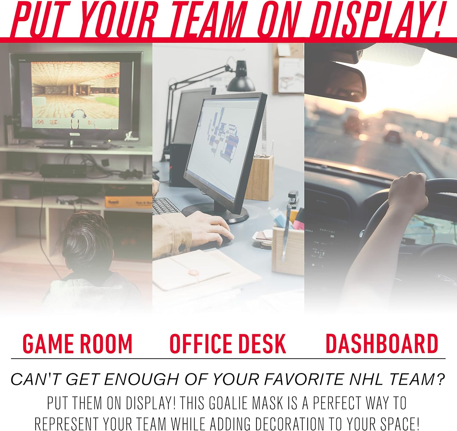 Franklin Sports NHL Team Logo Mini Hockey Goalie Mask with Case - Collectible Goalie Mask with Official NHL Logos and Colors