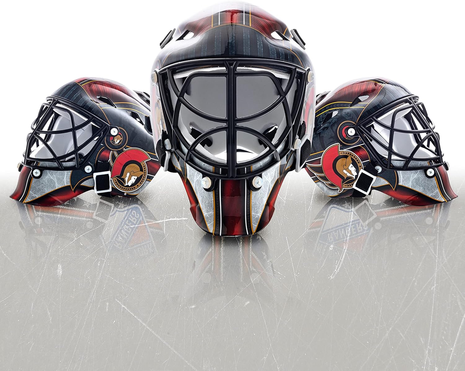 Franklin Sports NHL Team Logo Mini Hockey Goalie Mask with Case - Collectible Goalie Mask with Official NHL Logos and Colors