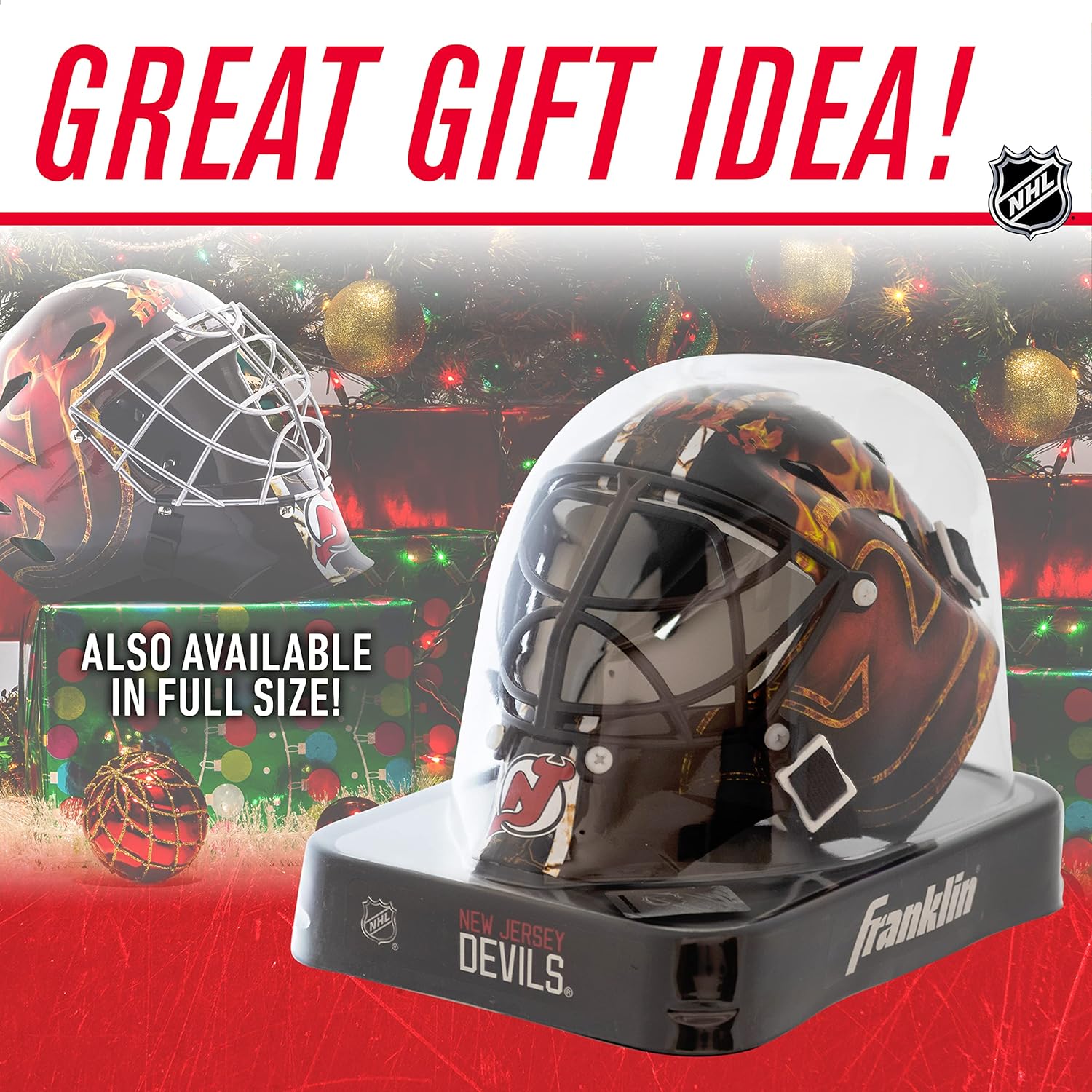 Franklin Sports NHL Team Logo Mini Hockey Goalie Mask with Case - Collectible Goalie Mask with Official NHL Logos and Colors