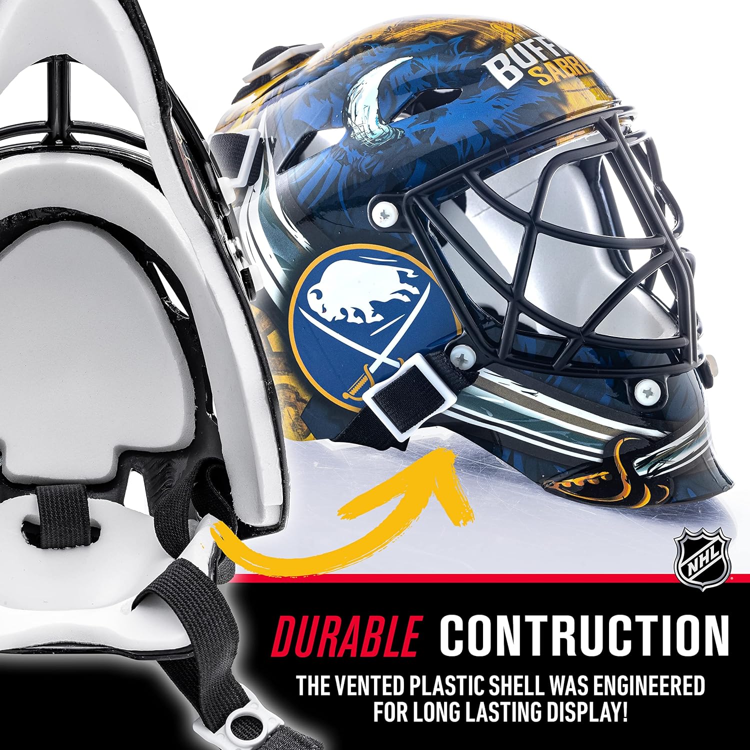 Franklin Sports NHL Team Logo Mini Hockey Goalie Mask with Case - Collectible Goalie Mask with Official NHL Logos and Colors