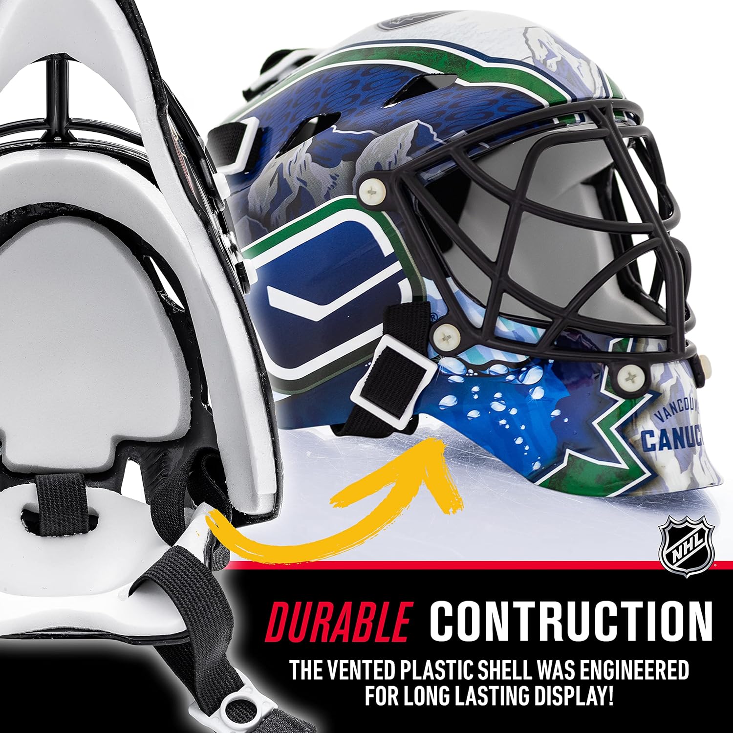 Franklin Sports NHL Team Logo Mini Hockey Goalie Mask with Case - Collectible Goalie Mask with Official NHL Logos and Colors