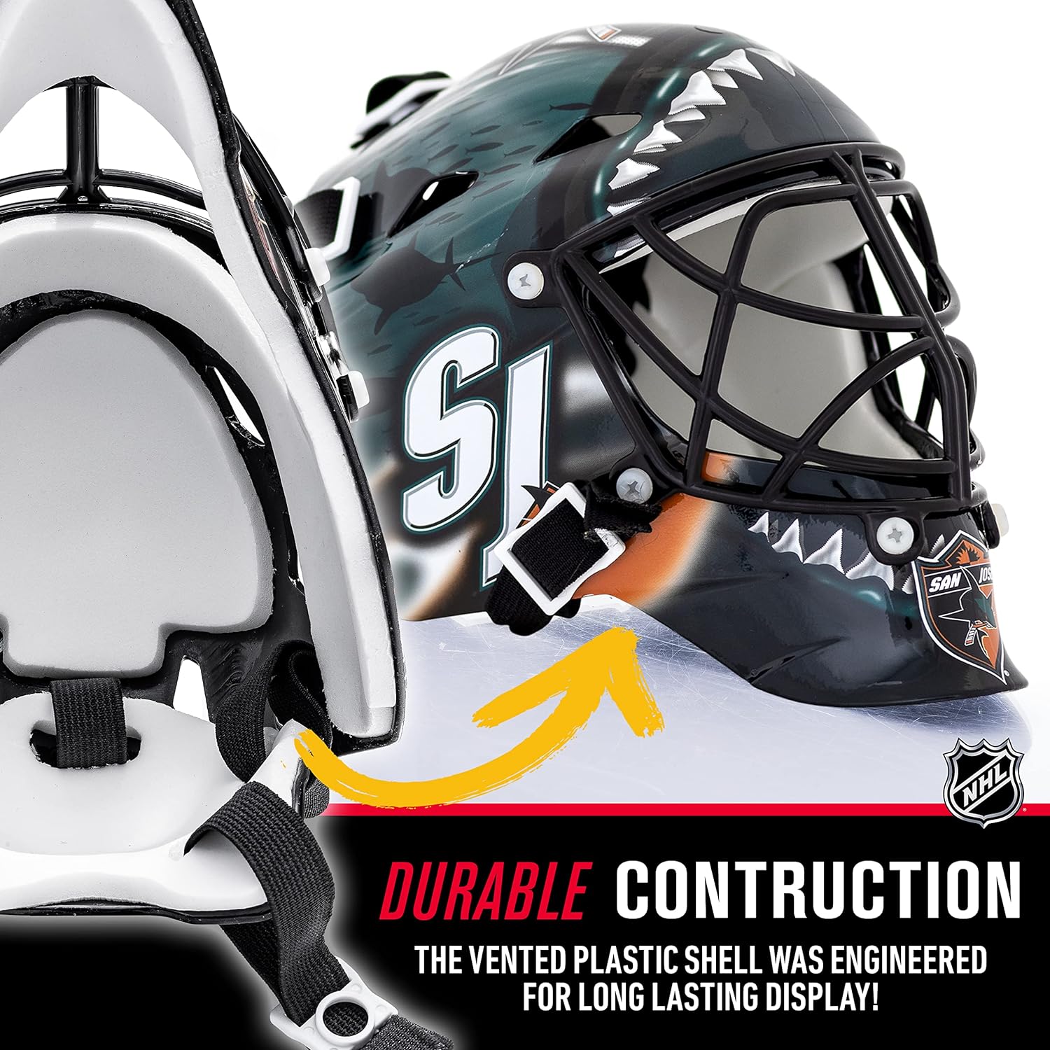 Franklin Sports NHL Team Logo Mini Hockey Goalie Mask with Case - Collectible Goalie Mask with Official NHL Logos and Colors