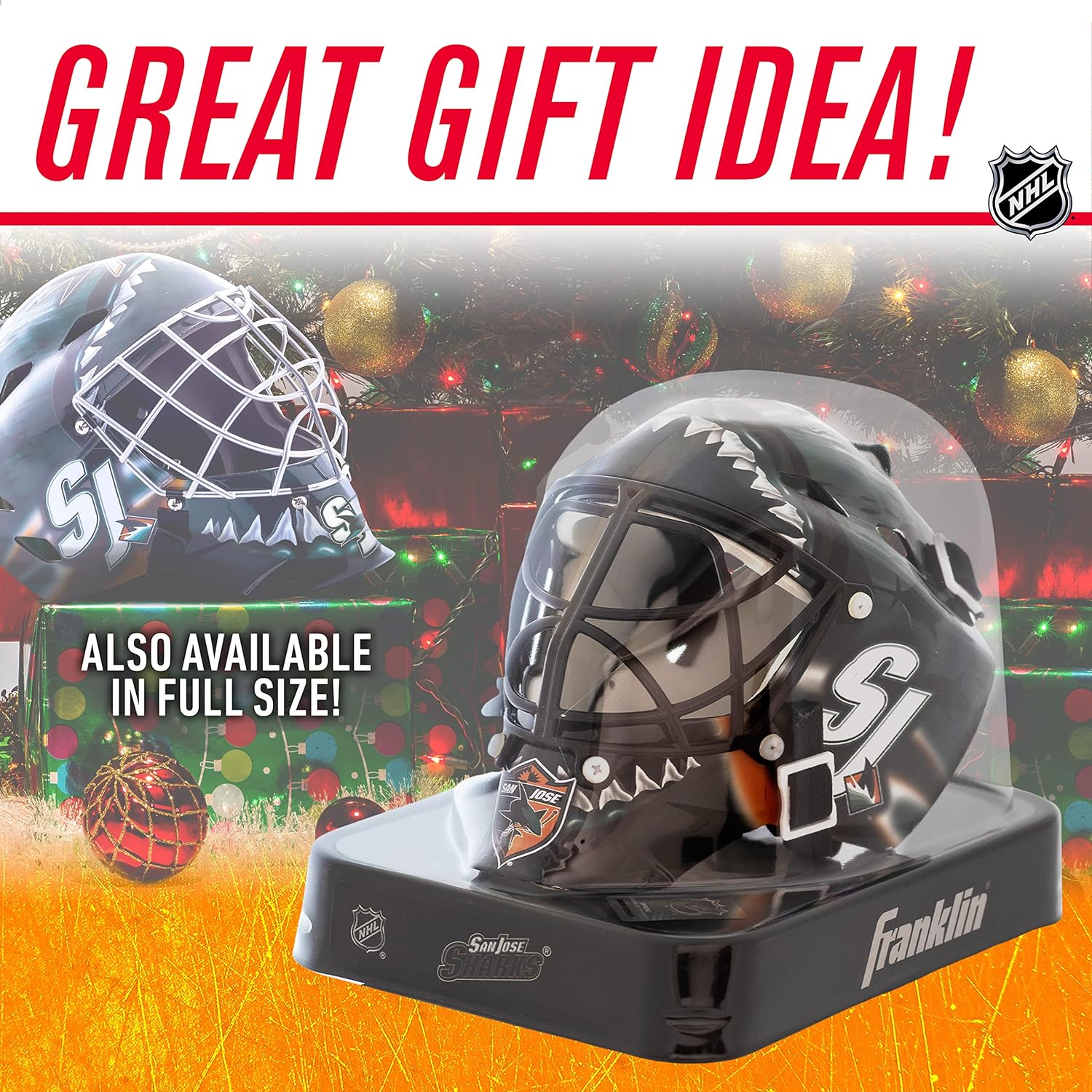 Franklin Sports NHL Team Logo Mini Hockey Goalie Mask with Case - Collectible Goalie Mask with Official NHL Logos and Colors