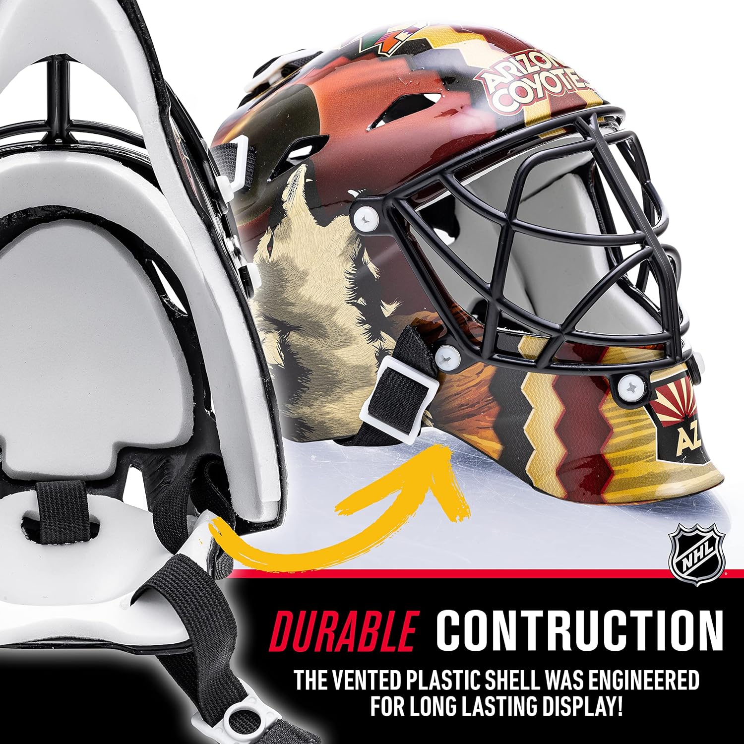Franklin Sports NHL Team Logo Mini Hockey Goalie Mask with Case - Collectible Goalie Mask with Official NHL Logos and Colors