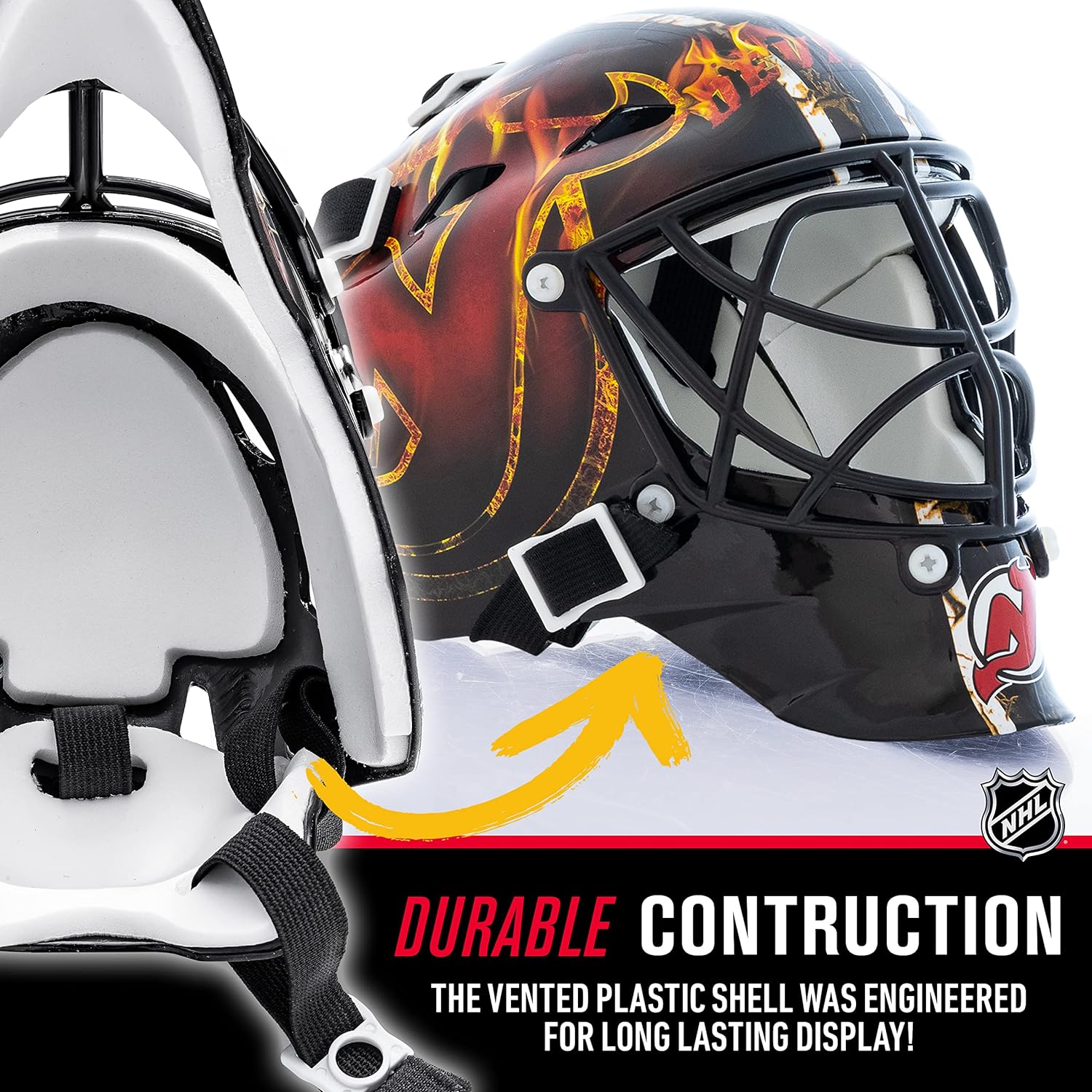 Franklin Sports NHL Team Logo Mini Hockey Goalie Mask with Case - Collectible Goalie Mask with Official NHL Logos and Colors