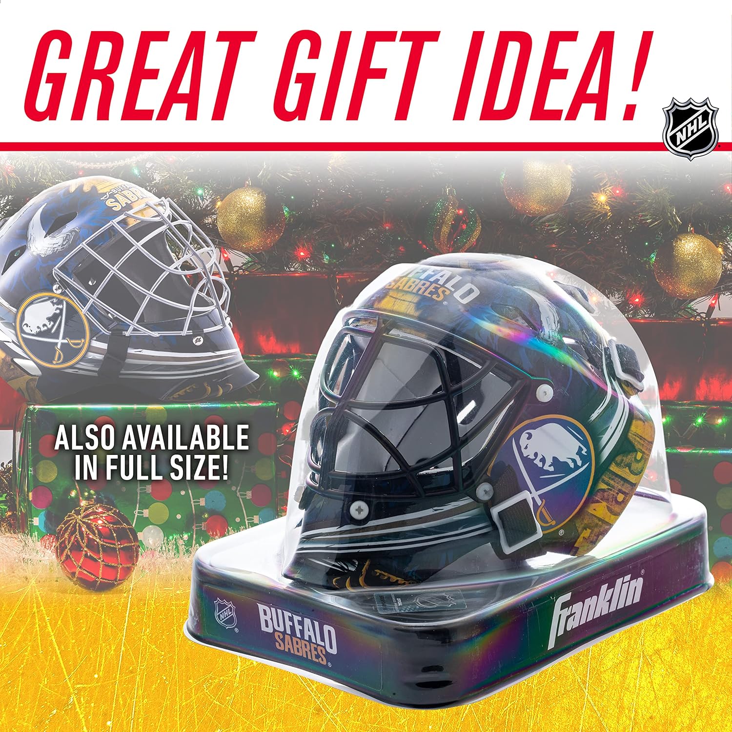 Franklin Sports NHL Team Logo Mini Hockey Goalie Mask with Case - Collectible Goalie Mask with Official NHL Logos and Colors