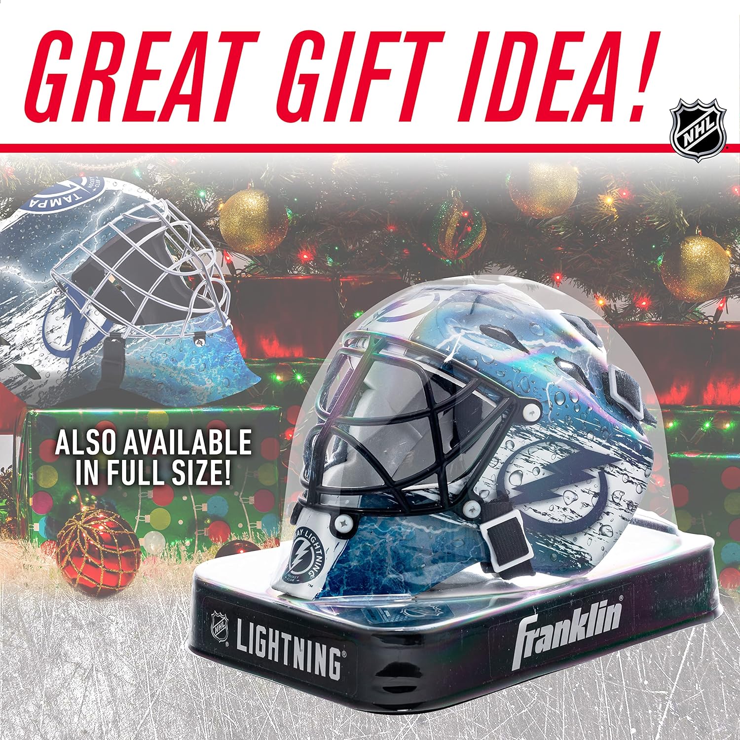 Franklin Sports NHL Team Logo Mini Hockey Goalie Mask with Case - Collectible Goalie Mask with Official NHL Logos and Colors