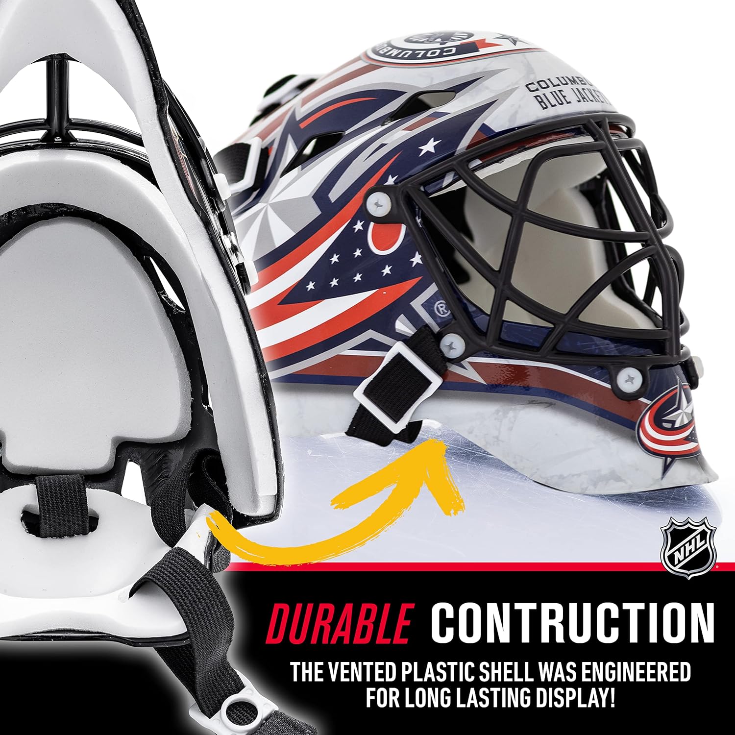 Franklin Sports NHL Team Logo Mini Hockey Goalie Mask with Case - Collectible Goalie Mask with Official NHL Logos and Colors