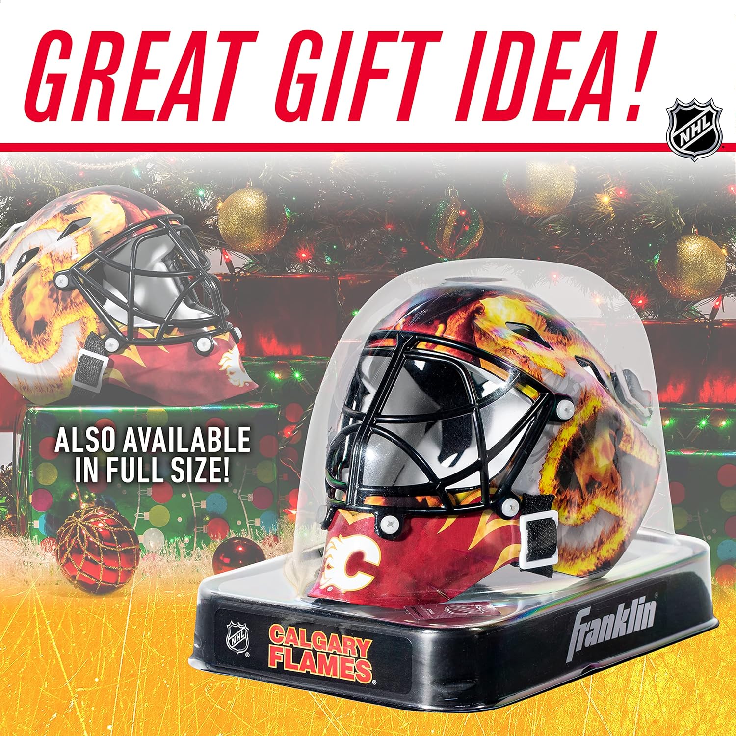 Franklin Sports NHL Team Logo Mini Hockey Goalie Mask with Case - Collectible Goalie Mask with Official NHL Logos and Colors