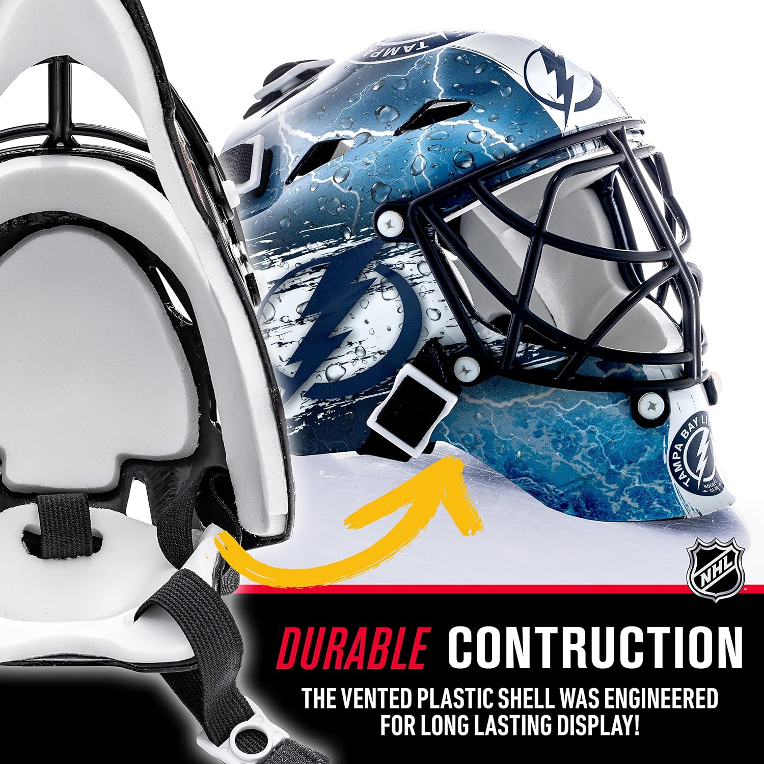 Franklin Sports NHL Team Logo Mini Hockey Goalie Mask with Case - Collectible Goalie Mask with Official NHL Logos and Colors