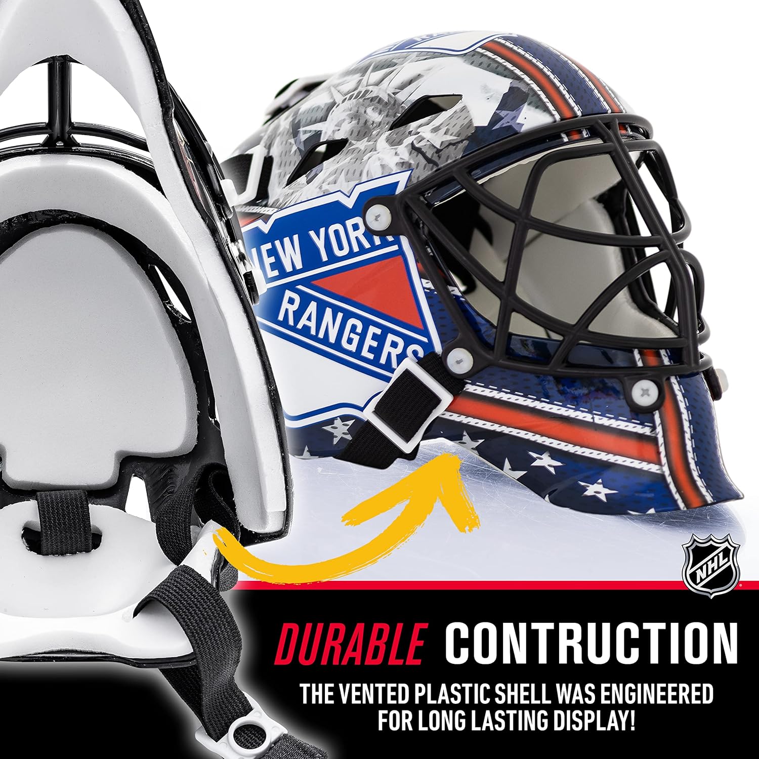 Franklin Sports NHL Team Logo Mini Hockey Goalie Mask with Case - Collectible Goalie Mask with Official NHL Logos and Colors