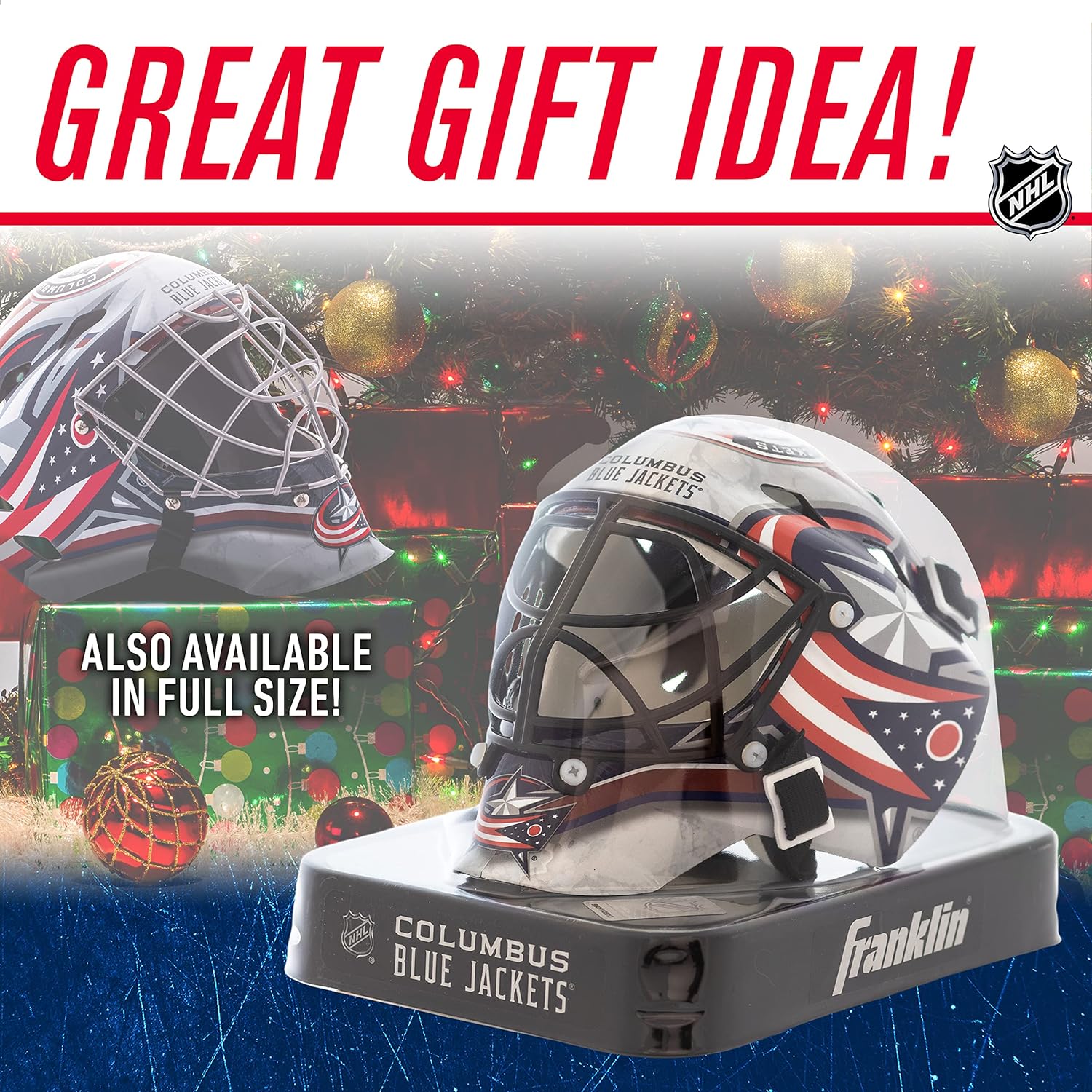 Franklin Sports NHL Team Logo Mini Hockey Goalie Mask with Case - Collectible Goalie Mask with Official NHL Logos and Colors