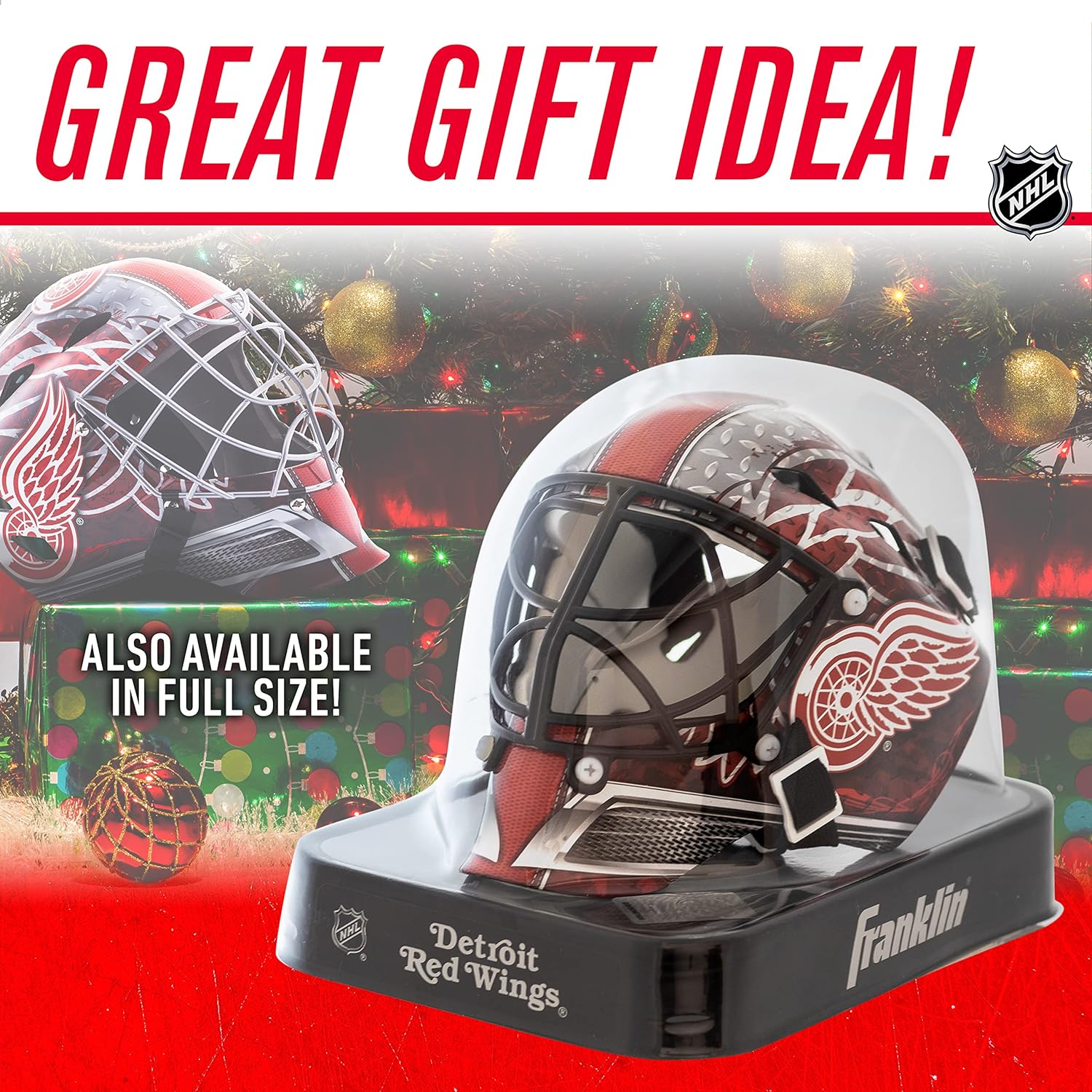 Franklin Sports NHL Team Logo Mini Hockey Goalie Mask with Case - Collectible Goalie Mask with Official NHL Logos and Colors