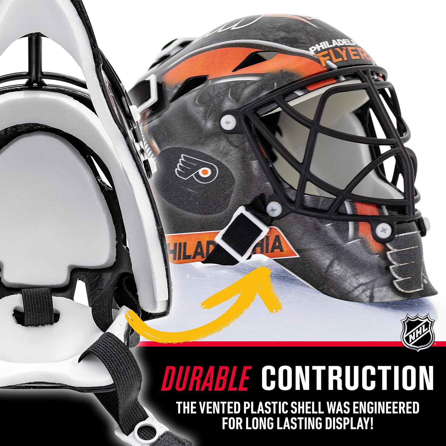 Franklin Sports NHL Team Logo Mini Hockey Goalie Mask with Case - Collectible Goalie Mask with Official NHL Logos and Colors