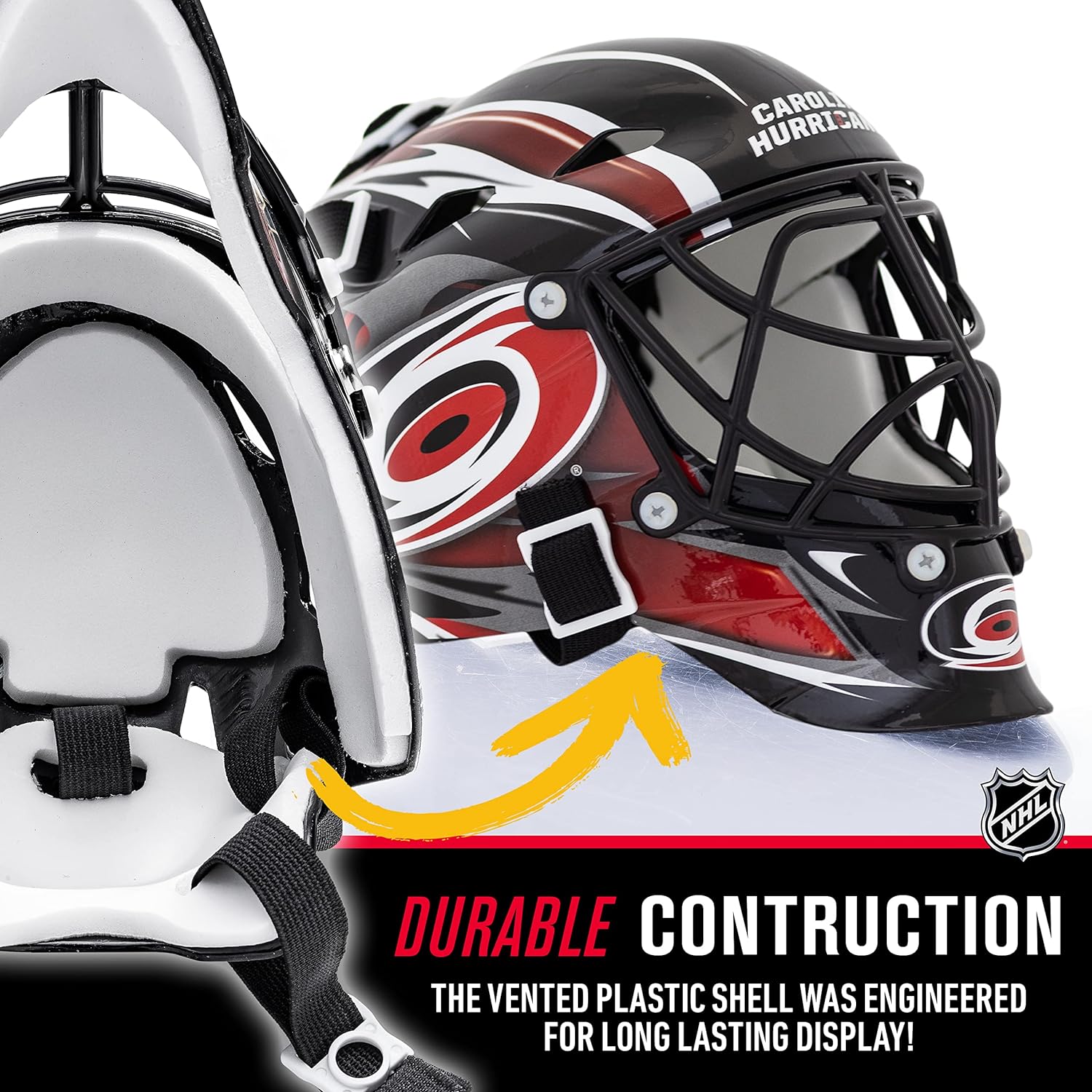 Franklin Sports NHL Team Logo Mini Hockey Goalie Mask with Case - Collectible Goalie Mask with Official NHL Logos and Colors