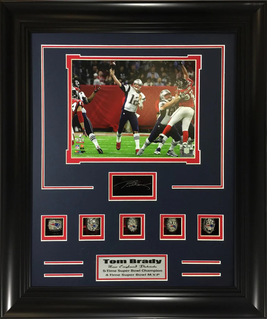Rings Frames- Tom Brady 5-Time Super Bowl Champ G.O.A.T.